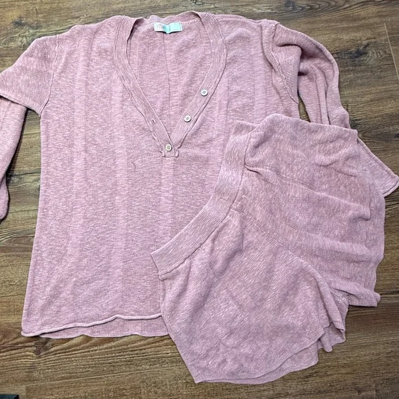 Free People FB Beach Dusty Rose Pink Venice Sweater Set - XL - Picture 2 of 8